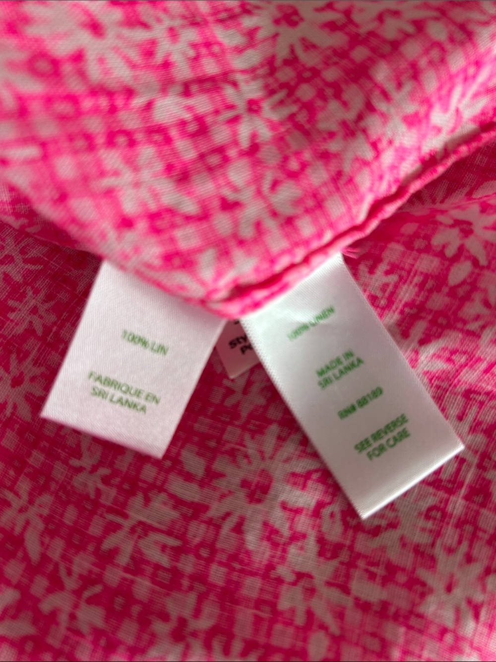 Lilly Pulitzer Sea View Linen Button Down Top Pink Check You Out - Picture 7 of 7